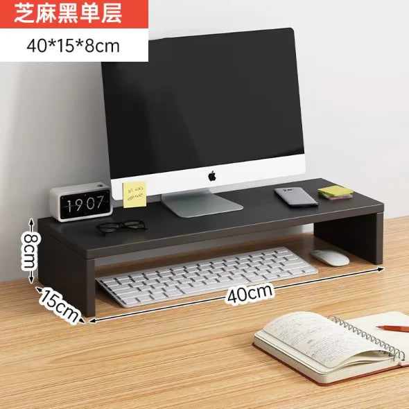 Desktop Monitor Stand Riser – Office Computer Shelf with Storage Base for Screen, Notes & Desk Organization