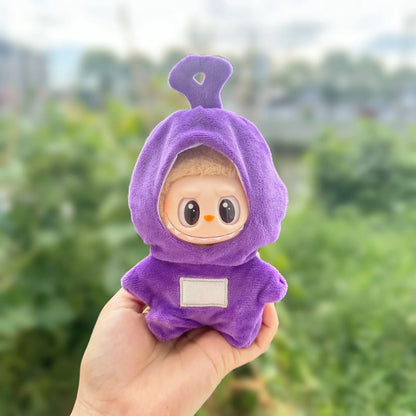 Labubu I & II Doll Clothes – 15cm/17cm Cute Eye Mask Pajama 3-Piece Set for Plush Dolls