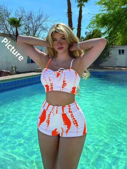 Women’s High Waist Bikini Set - Sexy Two Piece Swimsuit with Trendy Cross Strap Design Beach Swimwear