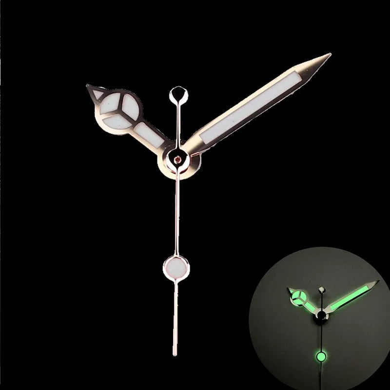 High-Quality Watch Hands – Polished Silver 12.5×12×8mm, C3 & BGW9 Green/Blue Luminous for NH35, NH36, NH34 Movements