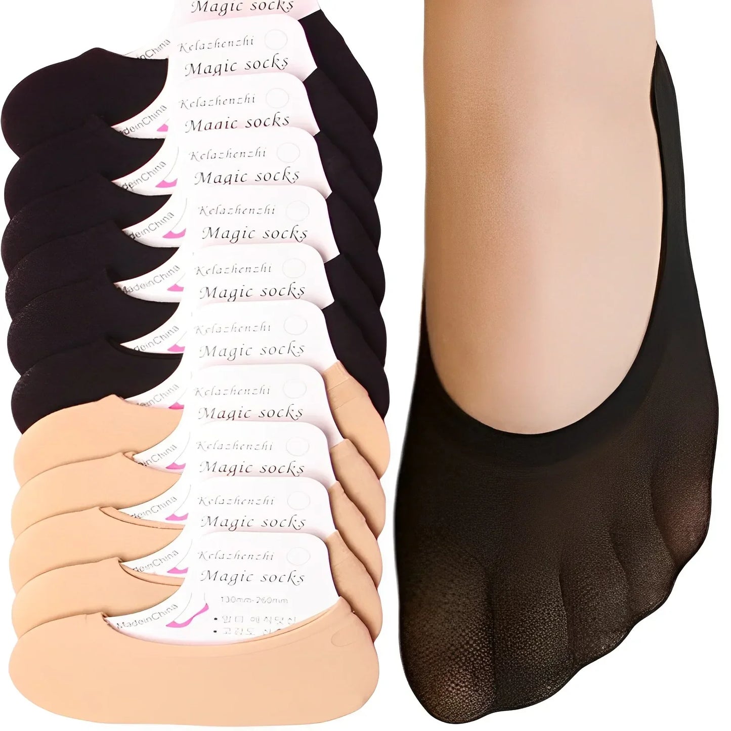 20/60 Pairs Non-Slip Invisible Boat Socks – Seamless Ice Silk, Thin & Breathable No-Show Ankle Socks for Summer
