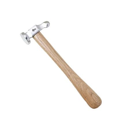 Stainless Steel Round Head Hammer – Mini Professional Jewelry & Leather Craft Tool with Wooden Handle for Goldwork & Precision Hand Use