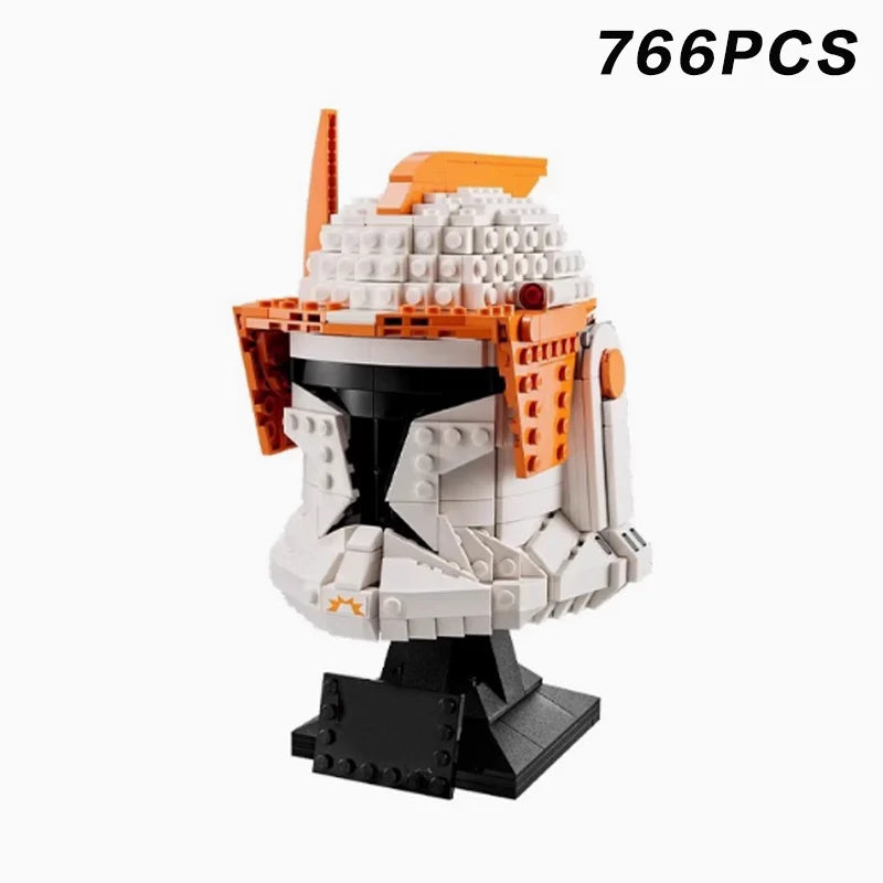 MOC Space Wars Helmet Building Blocks — Stormtrooper & Vader Fighter Model Bricks Toy, Birthday & Xmas Gift for Kids, Home Decor