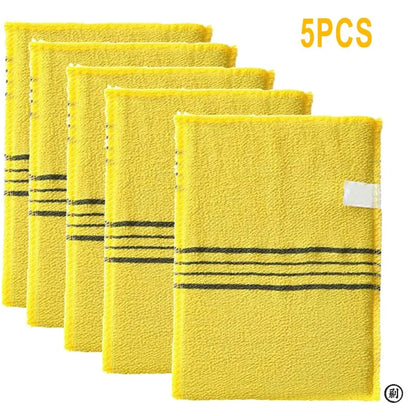 5-Piece Exfoliating Bath Pad Set — Soft Korean & Italian Style Washcloths for Body Scrub, Shower, and Spa Use