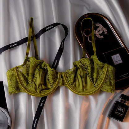 Sexy Lace Half Cup Bra - Ultra-Thin Women’s Push Up Lingerie for Lift, Support & Elegant Style