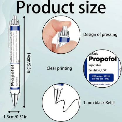 6/12pcs Pharmacy Retractable Pens - Funny Nurse Pharmacist Gift Ballpoint Pens for Medical Staff & Nurses Week