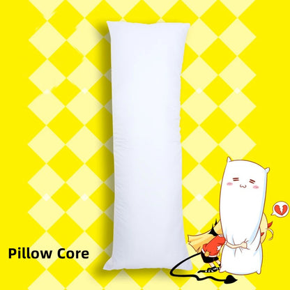 60x180CM Dakimakura Body Pillow – 60x170CM Long Hugging Pillow Core, White Cushion Cover for Anime Bedding & Sleep Support