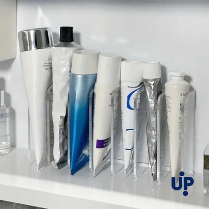7-Slot Transparent Cosmetic Organizer - Multi-Functional Makeup Storage Holder for Home, Office & Bathroom