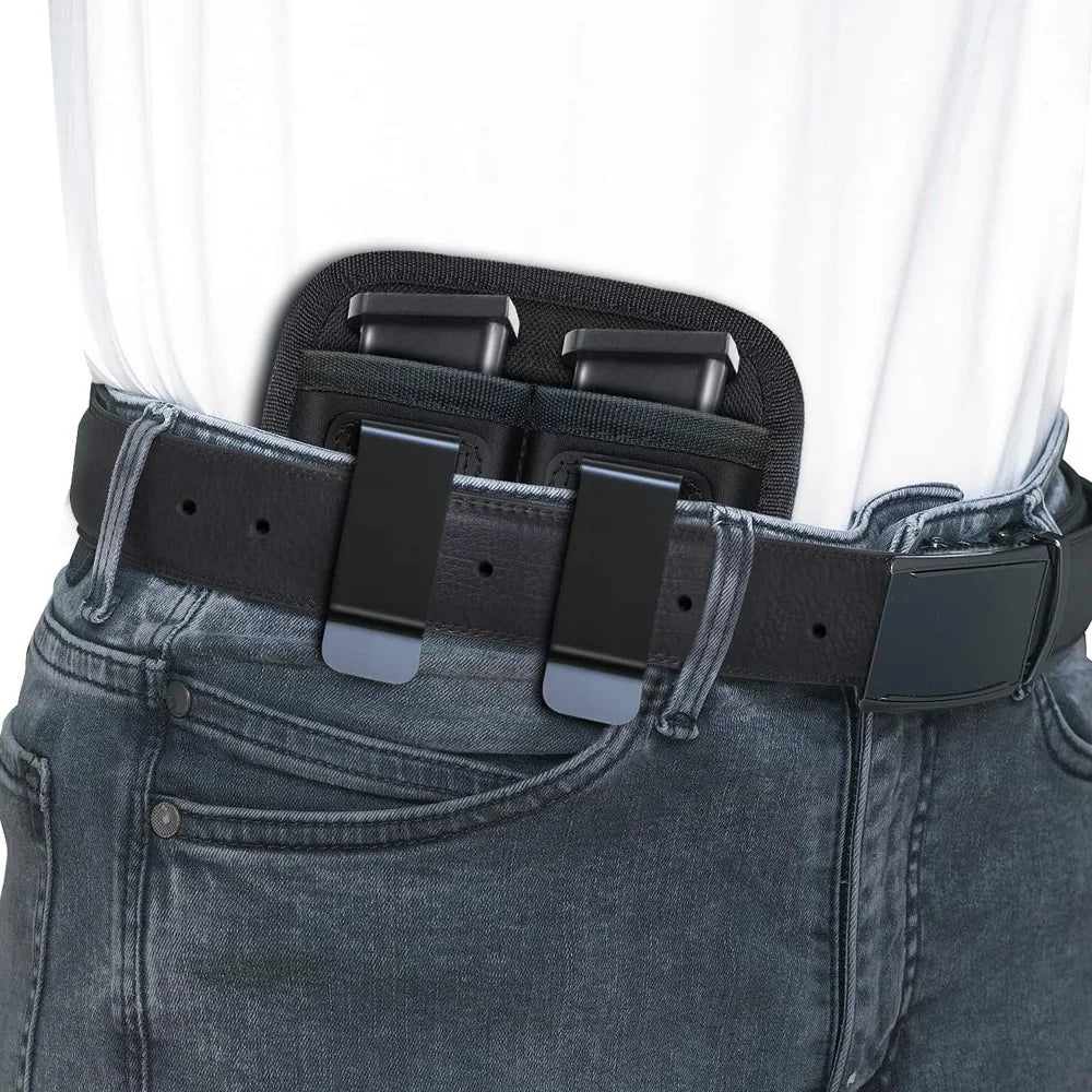 Nylon Magazine Pouch Holster – 9mm Concealed Carry Mag Case with Clip for Glock 19/21/92, Handgun Mag Pouch