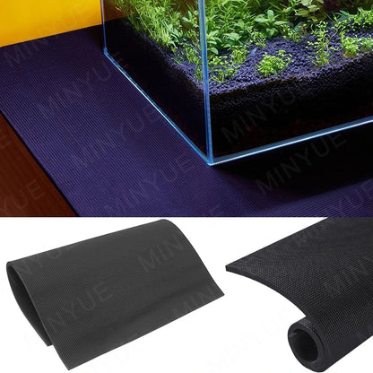 Anti-Slip Fish Tank Mat - Shock-Absorbing Black Pad for Aquarium, Turtle Tank & Landscaping Insulation