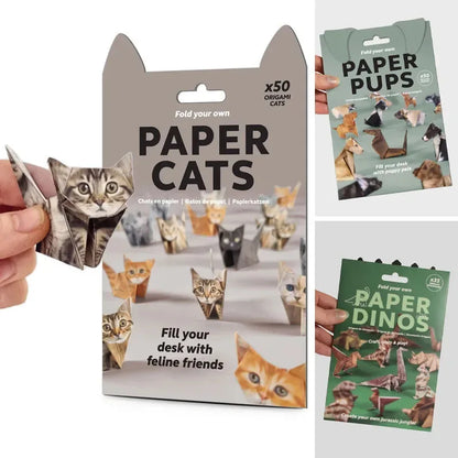 Creative DIY Paper Folding Set – Handmade Cats, Dogs & Dinosaur Animal Origami Kit