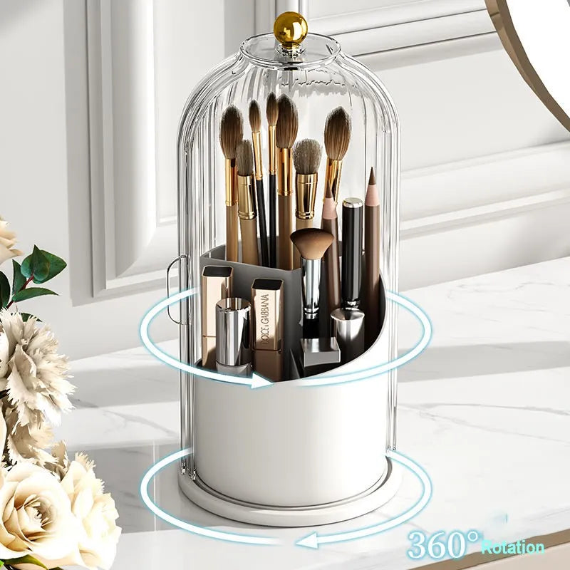 360° Rotating Makeup Brush Holder: Versatile Cosmetic Organizer for Brushes, Lipsticks, and Jewelry