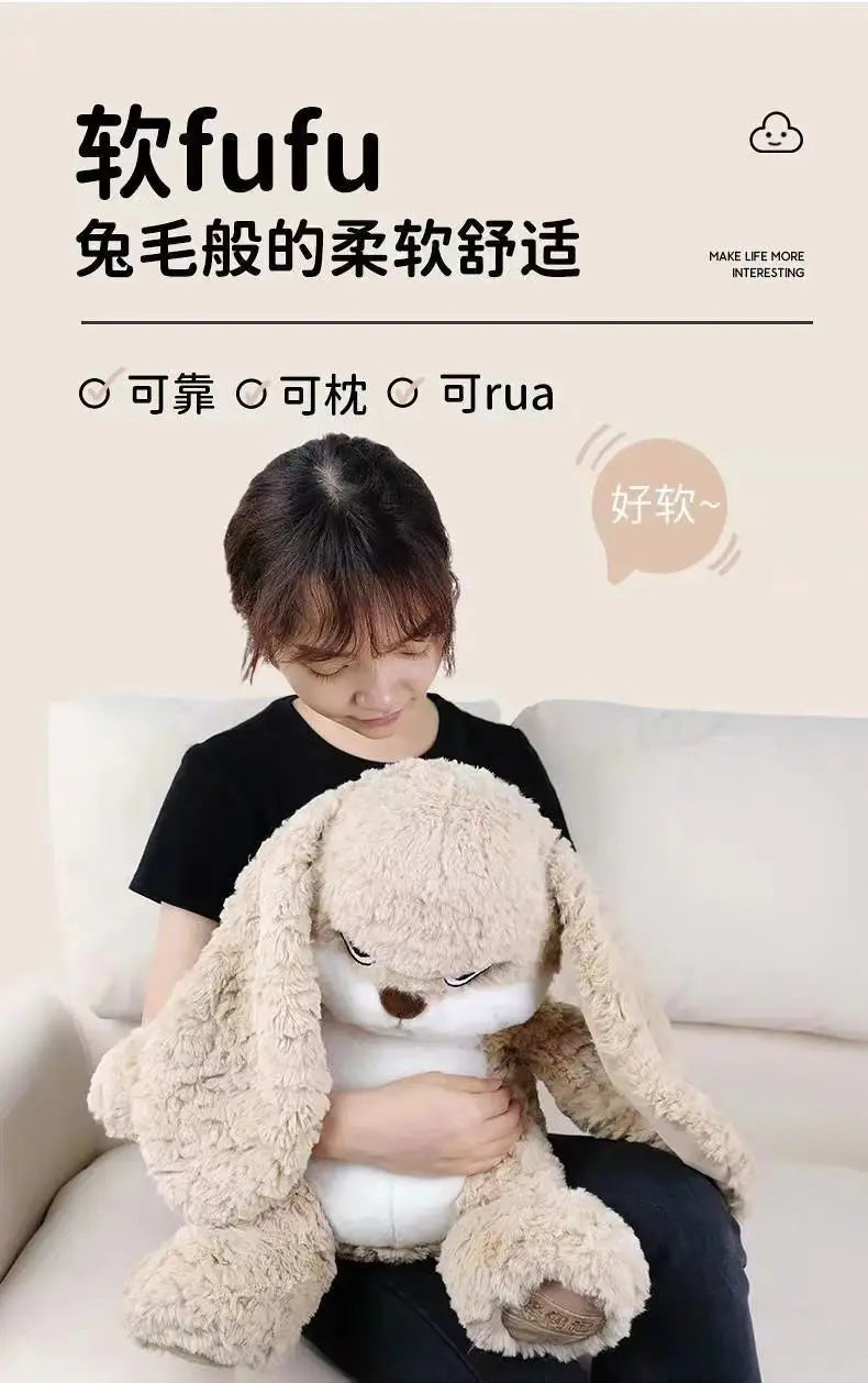Large Angry Rabbit Plush Toy – Cute Kawaii Stuffed Animal Doll, Soft Plush for Room Decor & Birthday Gifts