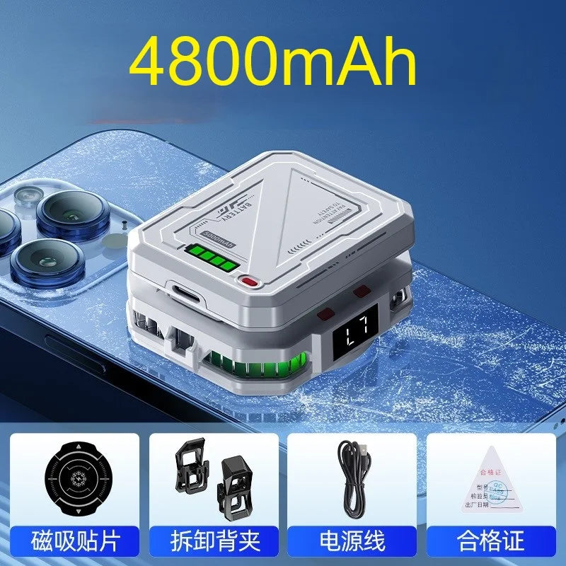 TH10 Semiconductor Phone Cooler – 4800mAh Ice Cooling Radiator with Magnetic & Clip-On Design, Adjustable Gaming Phone Heat Dissipation Fan