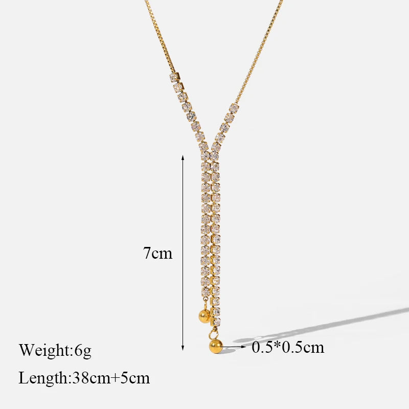 GANEMLY 316L Stainless Steel Water Drop Pendant Necklace – Trendy 18K Gold Plated Women’s Jewelry Gift