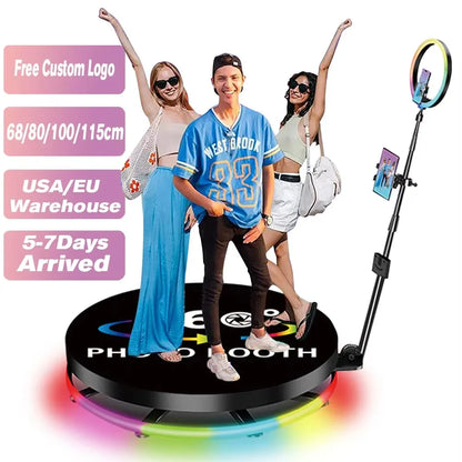 CHACKTOK 360° Spin Photo Booth Machine – Automatic Party Camera Booth with App Control & Custom Logo Software