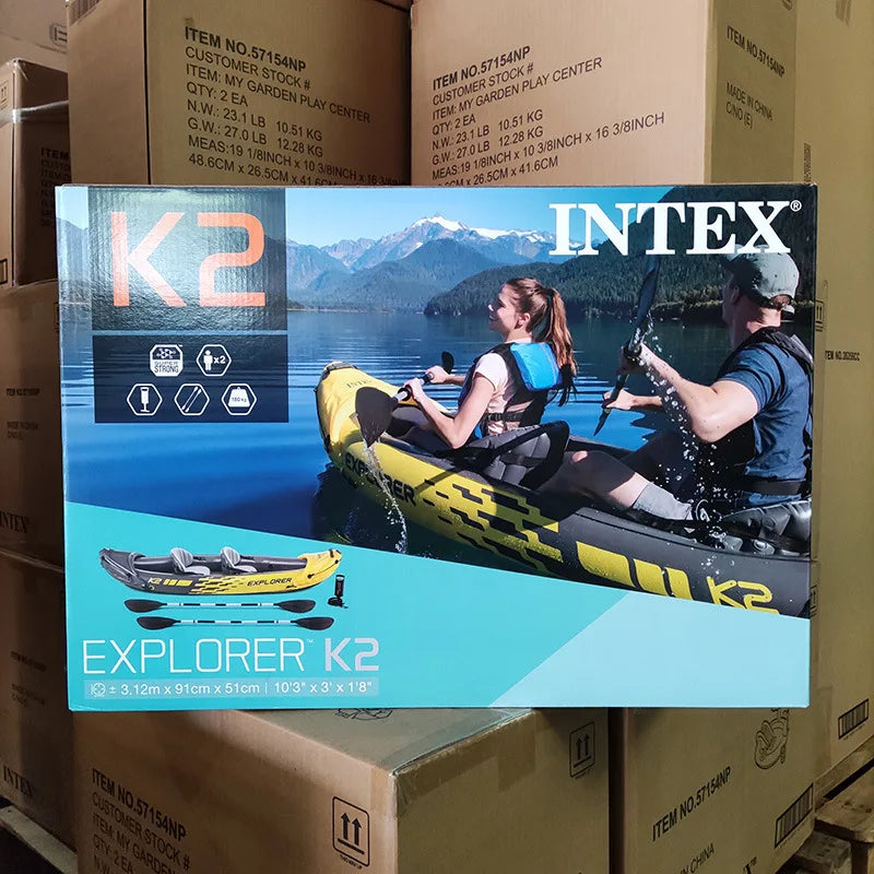 INTEX 68307 Inflatable Boat – Single/Double Drifting Raft for Kayak, Outdoor Fishing & Water Sports