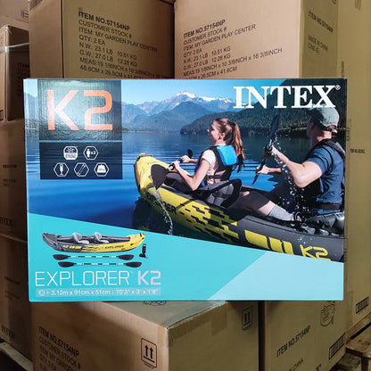 INTEX 68307 Inflatable Boat – Single/Double Drifting Raft for Kayak, Outdoor Fishing & Water Sports