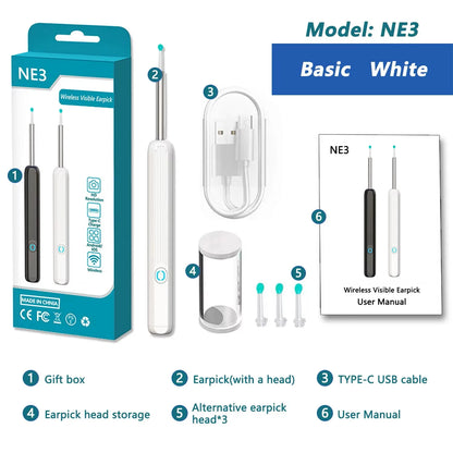 Wireless Ear Cleaner with Camera – USB-C Rechargeable Otoscope Earpick, Wax Removal Endoscope Tool with Mini Camera