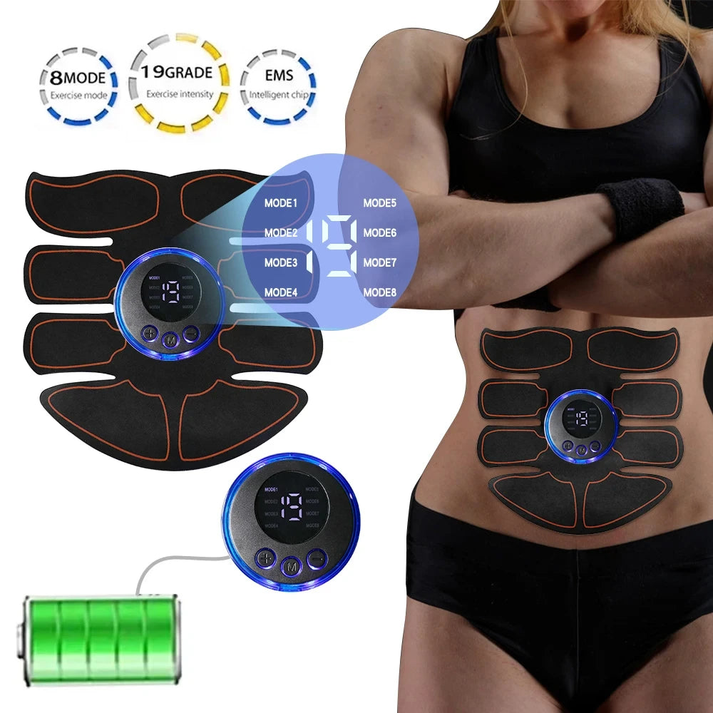 EMS ABS Muscle Stimulator - Electric Abdominal Muscle Toner and Fitness Training Massager