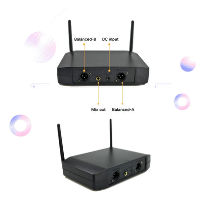 GLXD4 Professional Wireless Microphone – Dual Channel UHF Rechargeable Mic for Stage, Speeches & Live Streaming