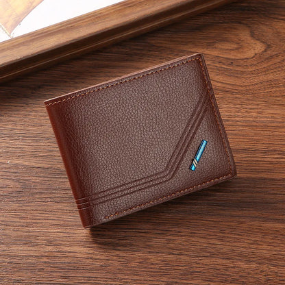 Men’s Slim Short Bifold Faux Leather Wallet – Credit Card & ID Holder Business Billfold Clutch Purse for Everyday Use