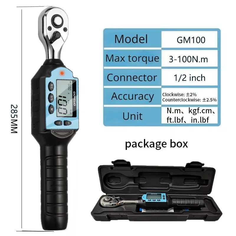 New Digital Preset Torque Wrench | 1/2", 3/8", 1/4" Bidirectional Ratchet for Professional Bicycle Repair