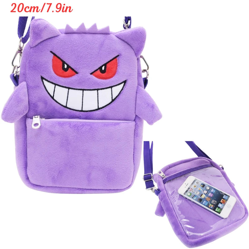 New Pokémon Plush Bag — Pikachu, Mimikyu, Gengar, Lucario, Rowlet, Eevee, Snorlax Soft Stuffed Toy Shoulder Backpack