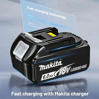 Genuine Makita 18V Battery – 6Ah/5Ah/3Ah Rechargeable for Drill DGA404, DDF487, DTW700, DTD173, HR410D, DJV182, LXT400