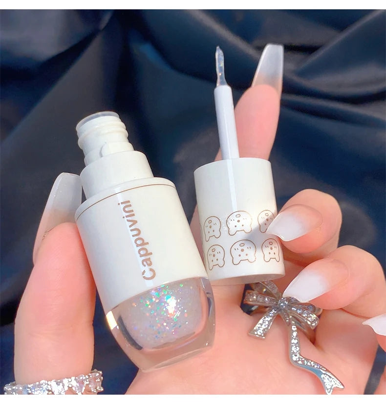 Cappuvini Star Dots Liquid Eye Shadow, Pearlescent High Gloss, Fine Flashing for Easy Application, Dazzling Liquid Eye Shadow