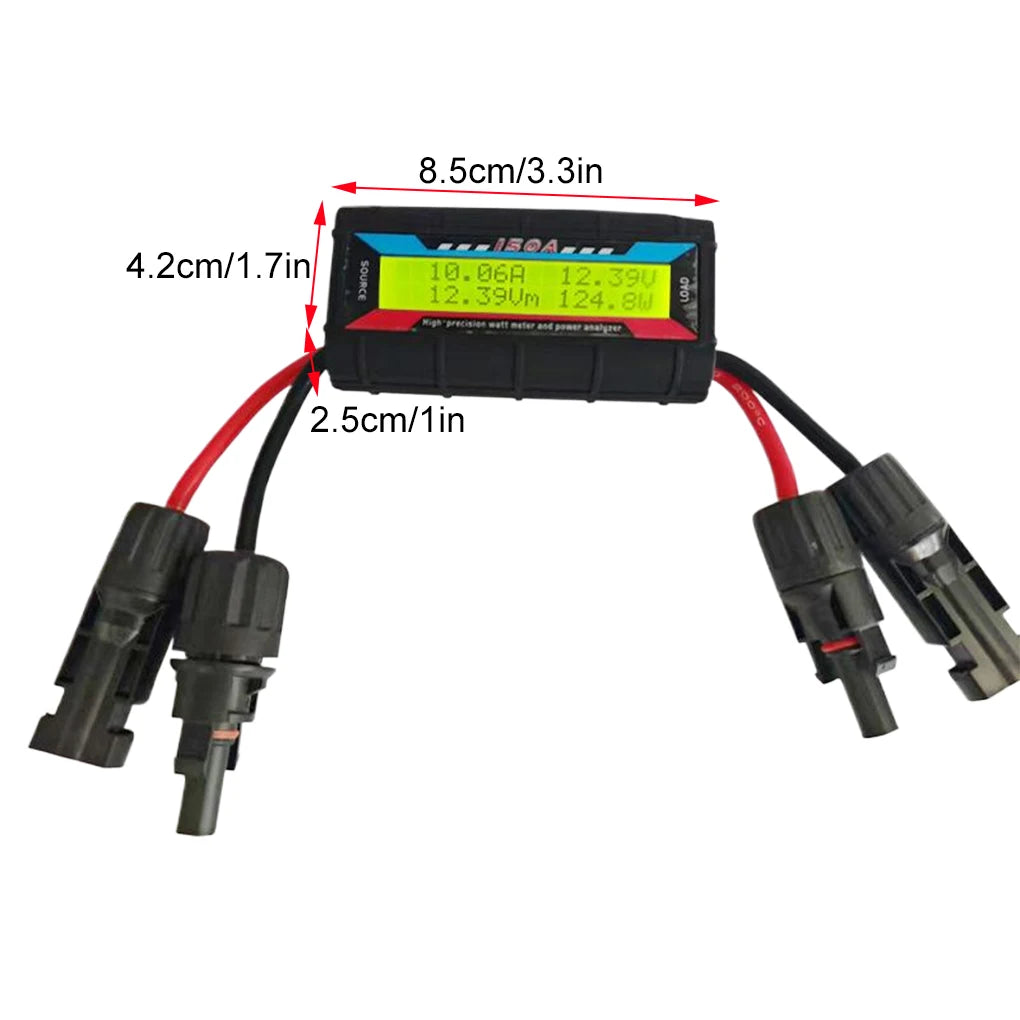 Digital Watt Meter 150A 200A 300A LCD Power Analyzer - Solar Panel & Electrical Voltage Monitor