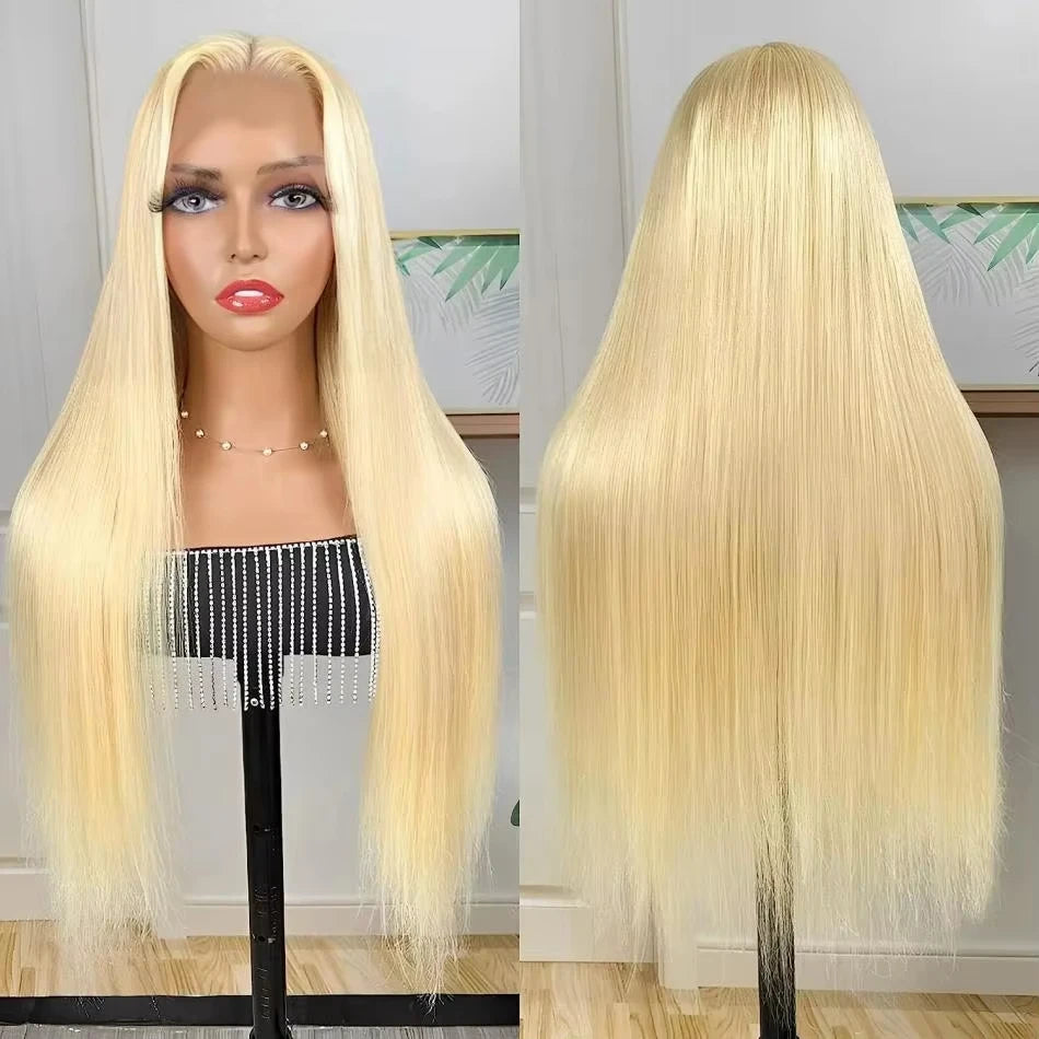 30-40 Inch Honey Blonde 250 Density 613 HD Lace Front Wig – 13x6 Transparent Straight Human Hair, 13x4 Lace Frontal Wig for Women