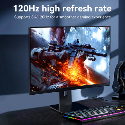 16K DP 2.1 DisplayPort Cable – 8K@120Hz, 4K@240Hz, 80Gbps HDR Video Audio Cable for Laptop, TV, Xbox, Projector, Gaming Monitor