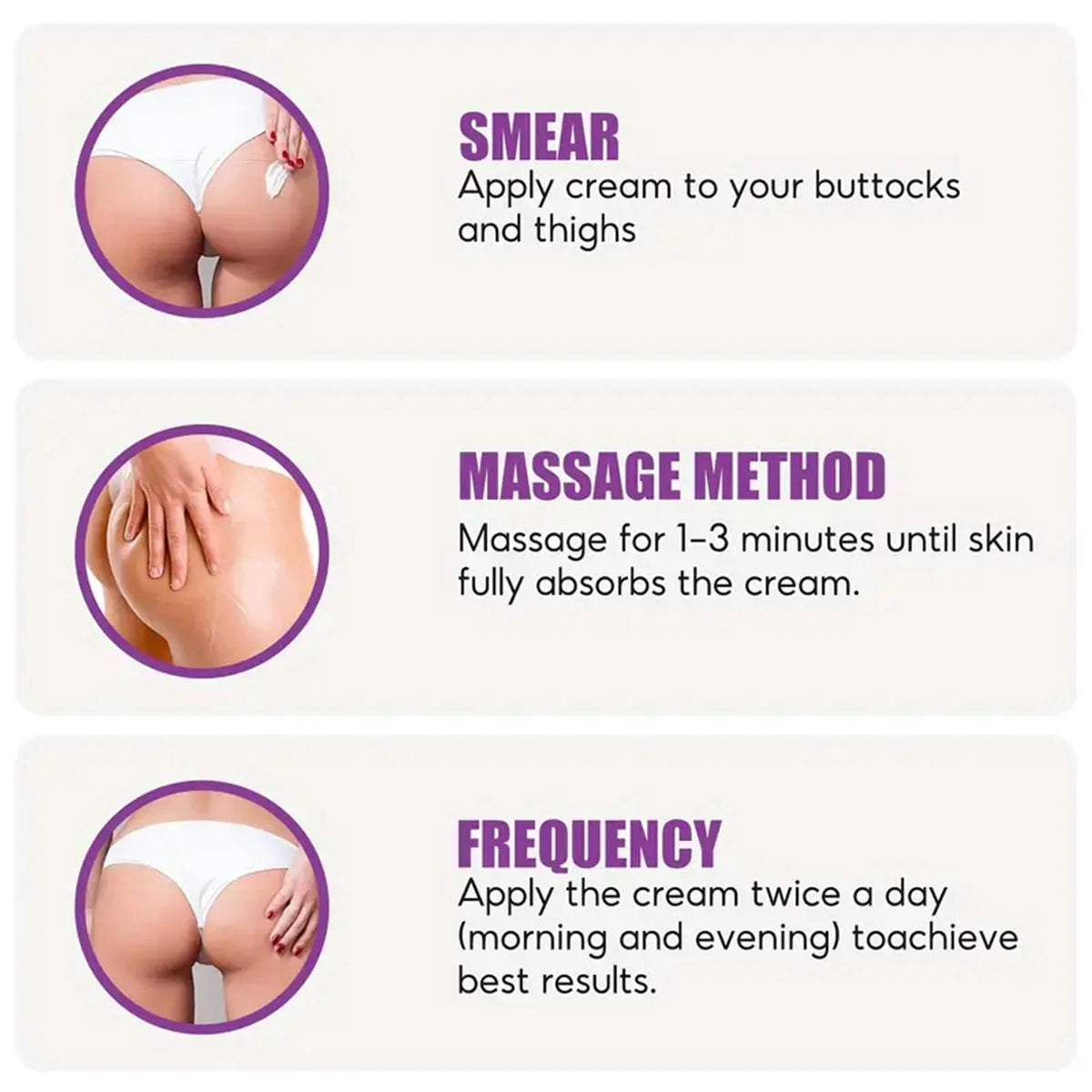 Hip Firming Cream - Moisturizing Body Care Formula with Glycerin, Vitamin C & Hyaluronic Acid for All Skin Types