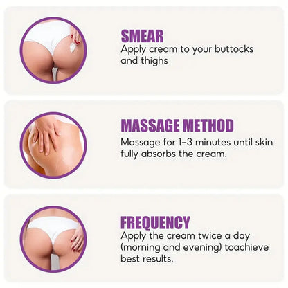 Hip Firming Cream - Moisturizing Body Care Formula with Glycerin, Vitamin C & Hyaluronic Acid for All Skin Types