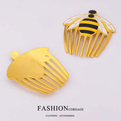 Miraculous Ladybug Queen Bee Hair Comb Clip - Cute Gold Kawaii Side Hair Accessory and Fan Gift
