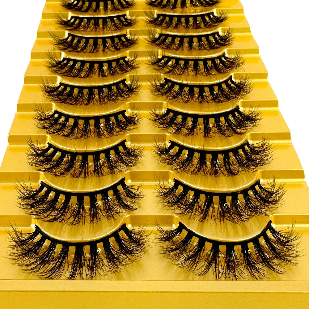 10 Pairs 3D Mink False Eyelashes – Natural Long & Short Fake Lashes Makeup Kit (38 Styles)