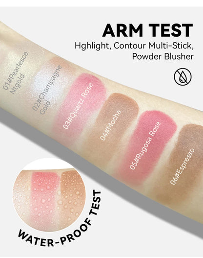 Face Pearl Stone Highlighter Stick – Long-Lasting Contour & Brightening Cheek Illuminator Makeup
