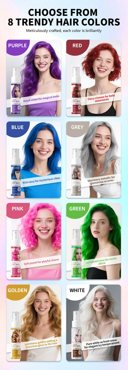 Temporary Hair Color Spray – 30ml DIY Hair Dye for Halloween, Parties & Instant Styling