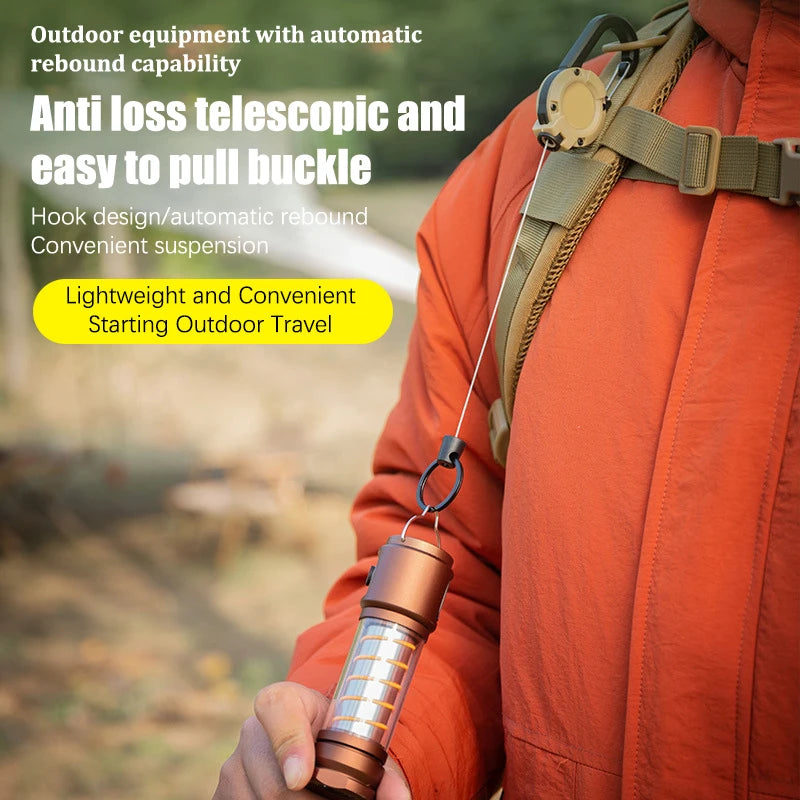 Outdoor Retractable Keychain: Wire Rope Reel with Steel Cable Key Ring - Convenient Retractable Tool for Easy Access and Security