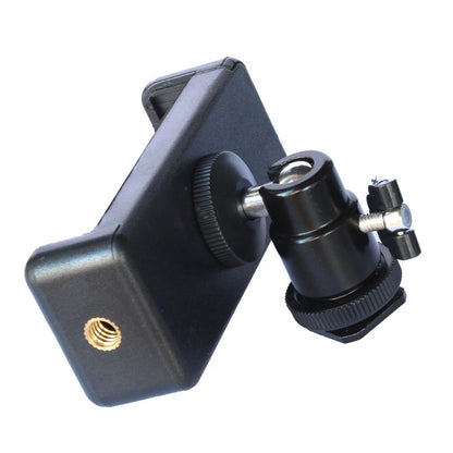 Hot Shoe Phone Clip Universal Mobile Holder Bracket with 1/4'' Screw Mount, Tripod Monopod Stand for SLR Camera