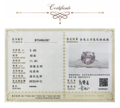 Potiy 2ct Octagon Rose Cut Morganite Pink CZ Solitaire Ring – 925 Sterling Silver Women’s Jewelry Gift with Certificate