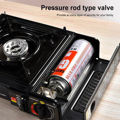 Portable Butane Camping Stove - Adjustable Gas Stove with Safety Lock for Indoor & Outdoor Cooking