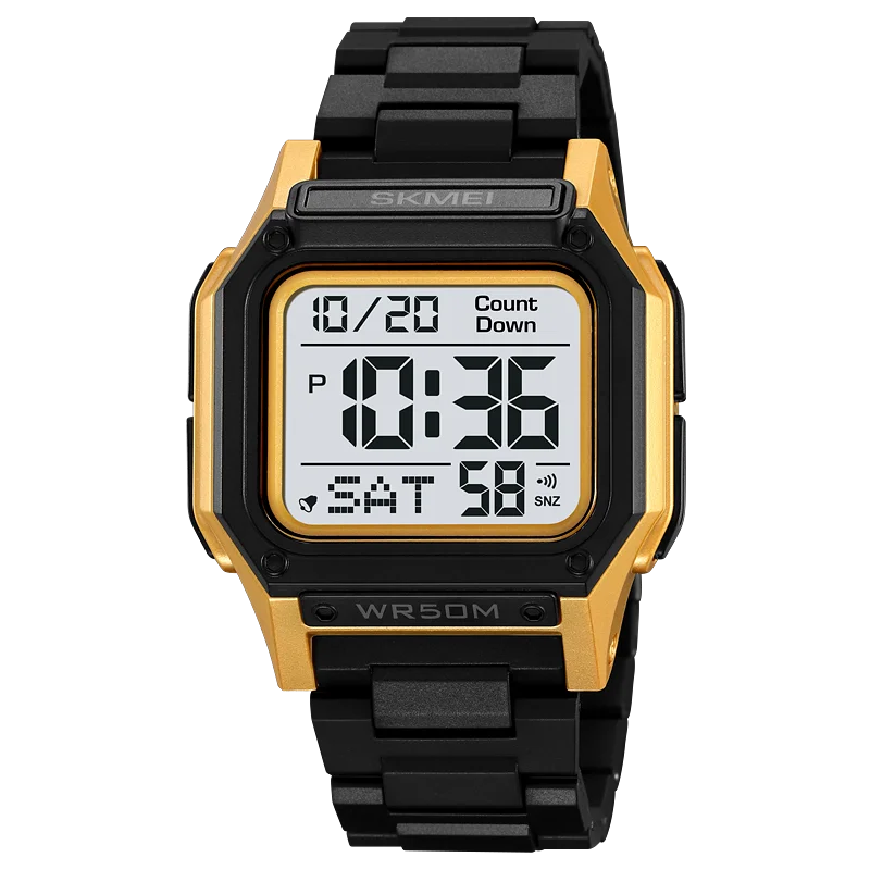 SKMEI Men’s Waterproof Sport Watch – Digital Wristwatch with Countdown, Stopwatch & Dual Time Display