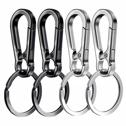 4Pcs Metal Carabiner Clip Keychain – Key Ring Hook Holder Organizer for Car Keys