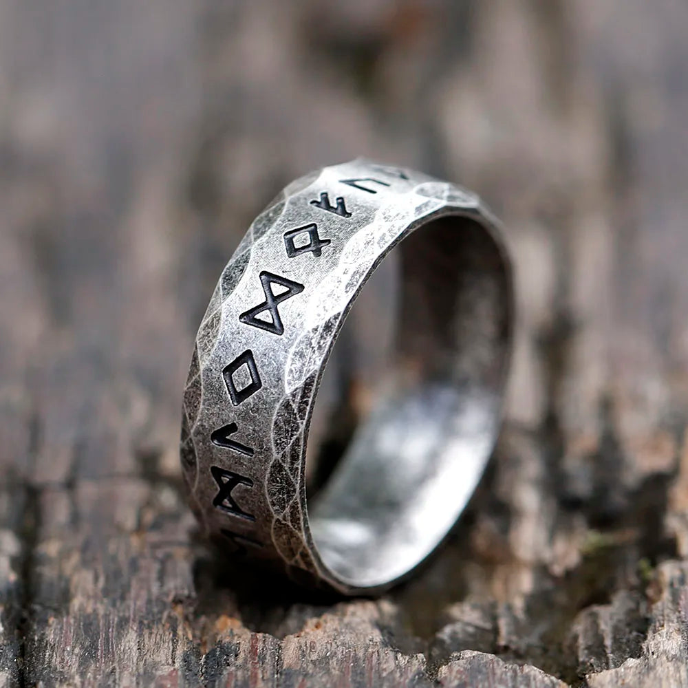 2022 New Men's 316L Stainless Steel Odin Viking Rune Ring – Retro Amulet Fashion Jewelry for Teens, Gift Idea