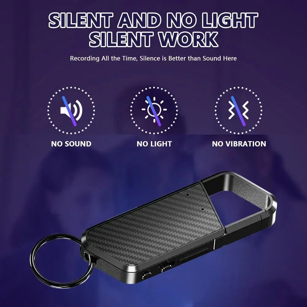 128GB Keychain Voice Recorder – Sound-Activated Mini Dictaphone with Noise Reduction, MP3 Player & Audio Recording 8-64GB