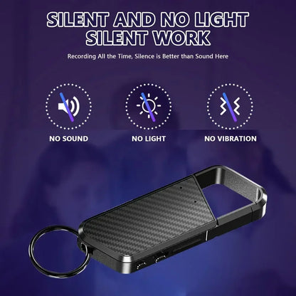 128GB Keychain Voice Recorder – Sound-Activated Mini Dictaphone with Noise Reduction, MP3 Player & Audio Recording 8-64GB