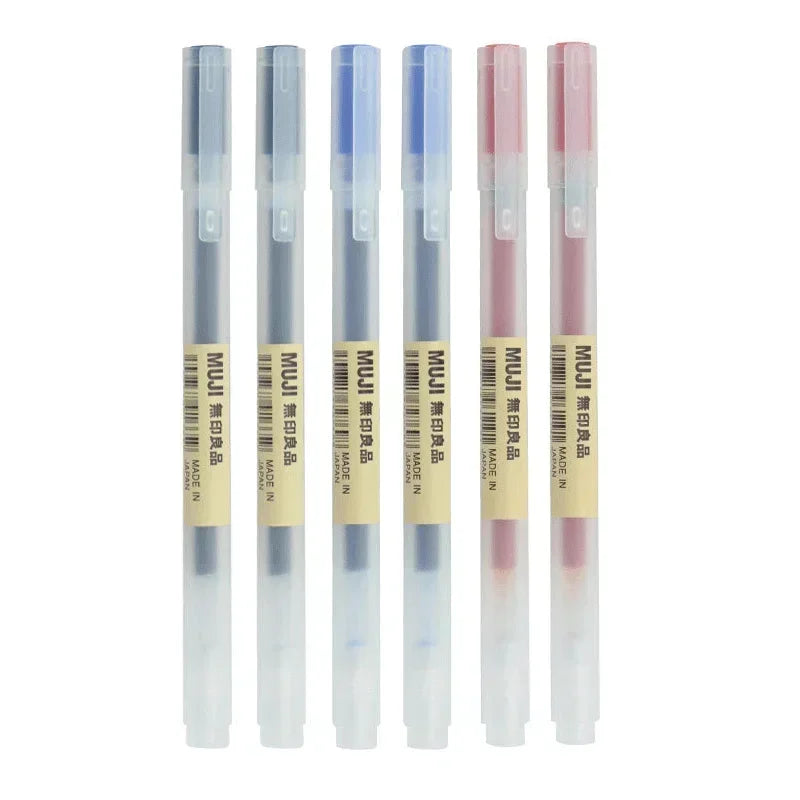 MUJI Gel Pen Set - 6/8PCS Fine Point Ink Pens 0.38mm/0.5mm Black Blue Red Office & School Stationery