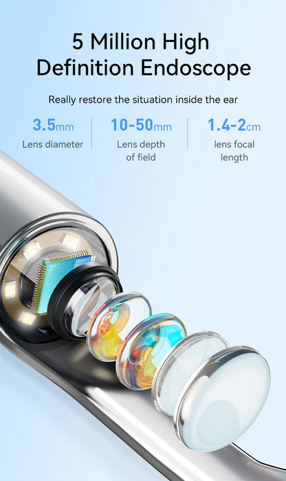 Visual Ear Wax Cleaner with Camera – Safe Earwax Removal Endoscope, 5M Luminous Otoscope & Ear Cleaning Tools for Ear Care